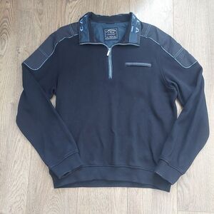 Men's Sweater with Zip Collar Campione Nautical Preppy 1/4 Zip Navy Blue Quater